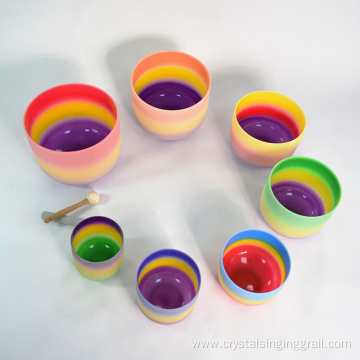 Rainbow Color Sound Healing Crystal Singing Bowls